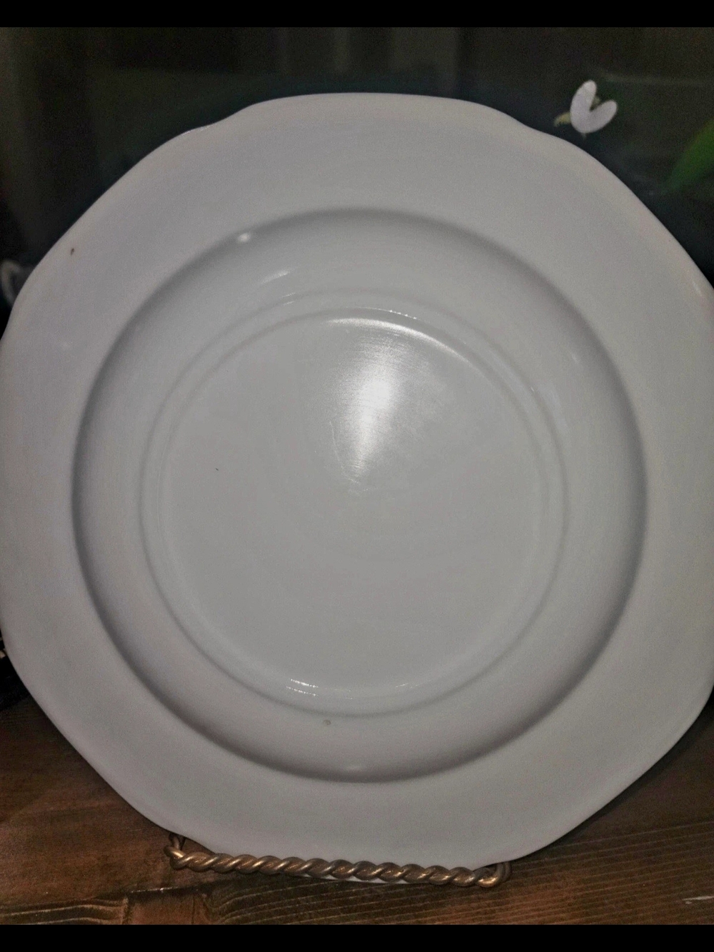 White Embossed Grape Motif Dinner Plate - Elegant Home Dining - Picture 2 of 4